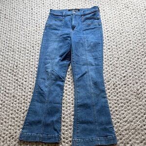 Veronica Beard Flare Blue Jeans Carson high rise crop